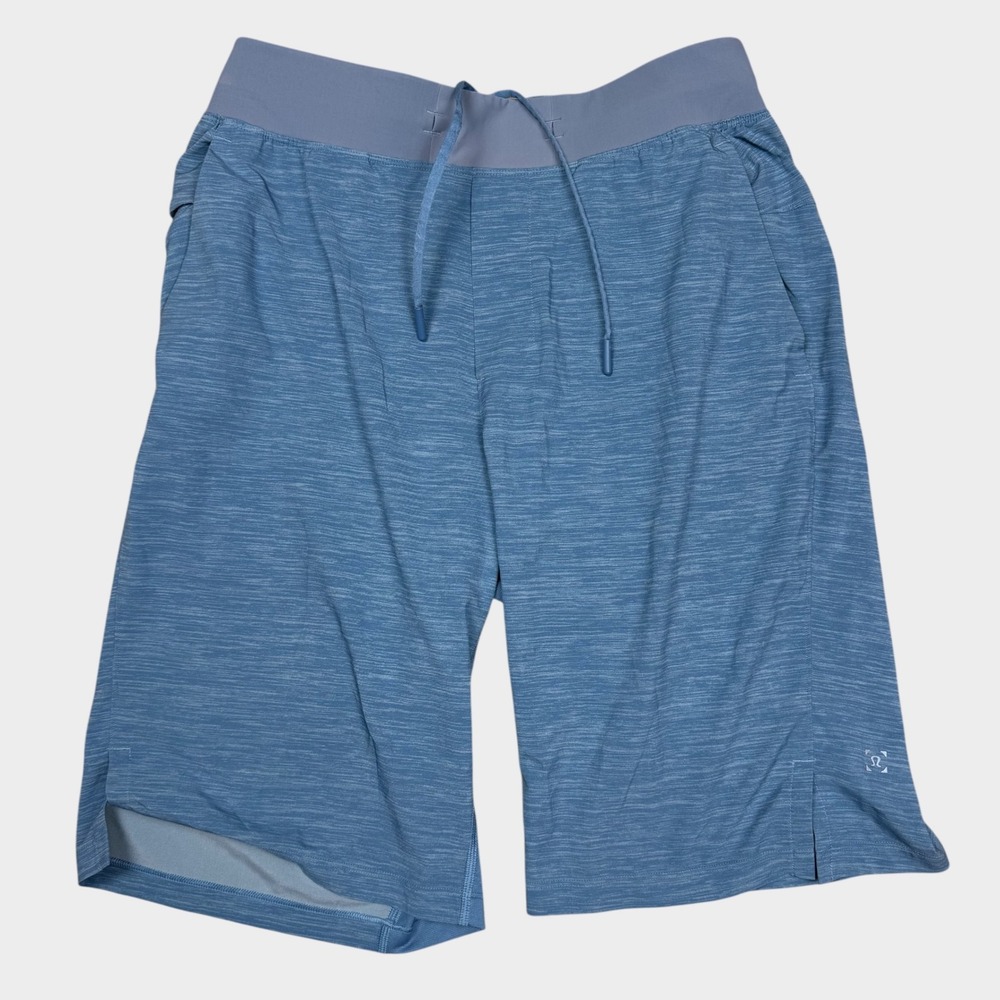 Lululemon Mens THE Short Linerless 11 Blue Space Dye Heathered Size S Gym